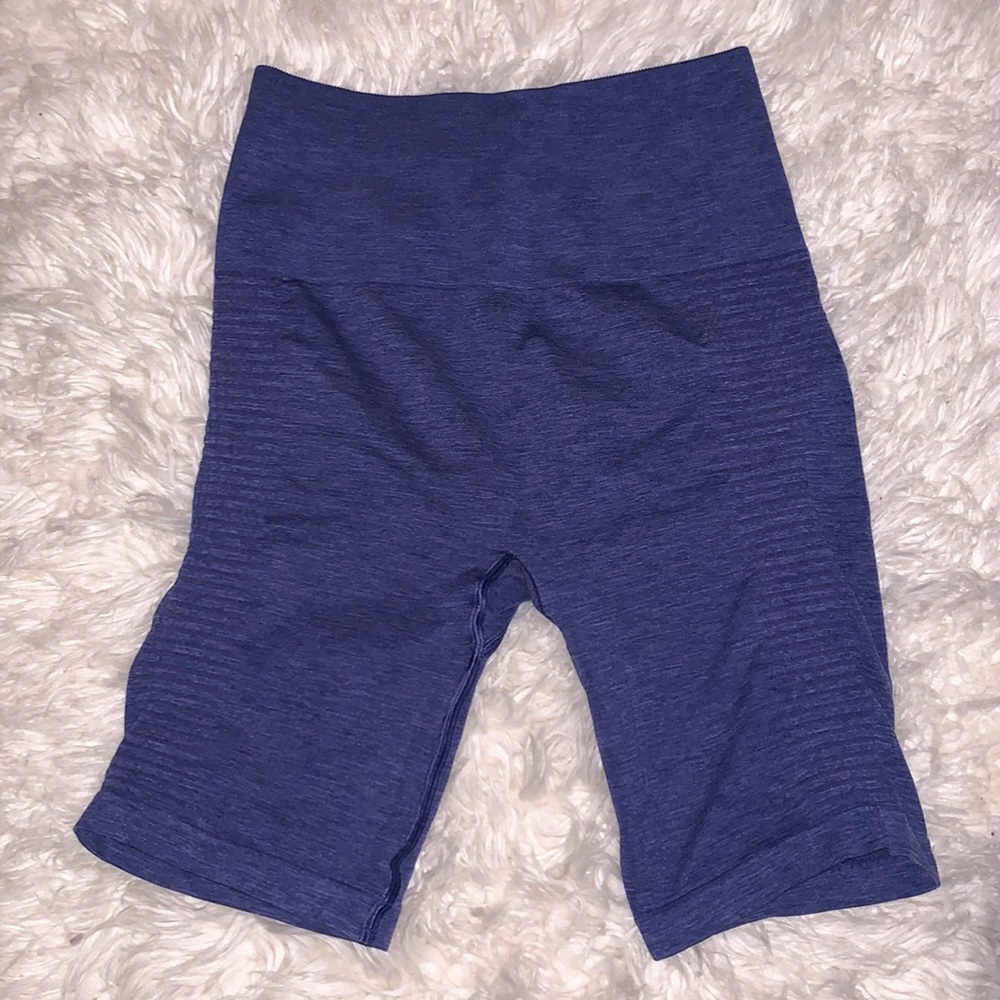 ALPHALETE BLUE BIKER SHORTS